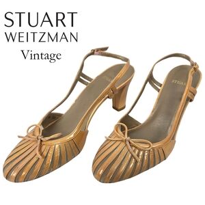 Stuart Weitzman Tan Vintage Slingback Heels